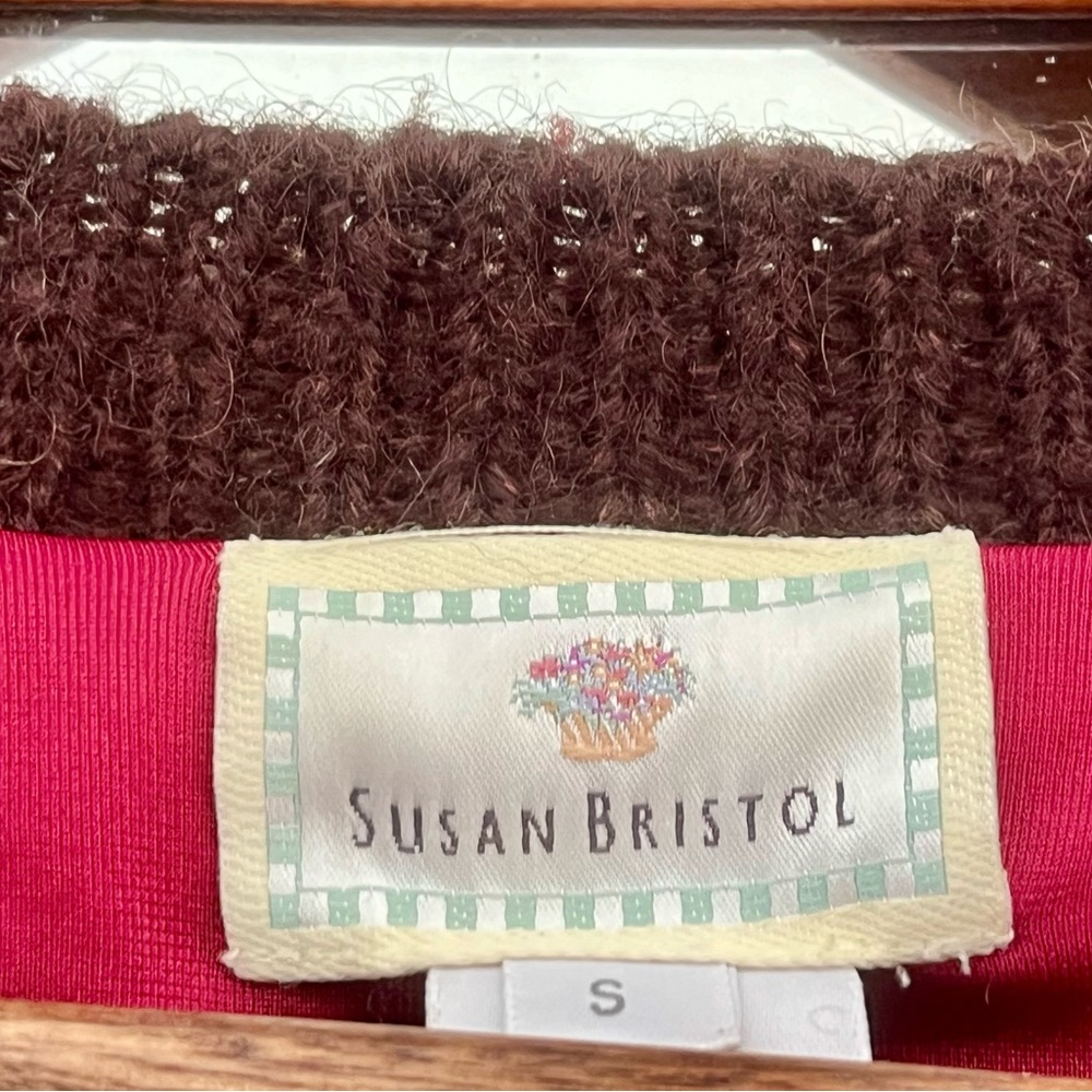 Vintage Pink and Cream Patterned Cardigan - Picture 5 of 6